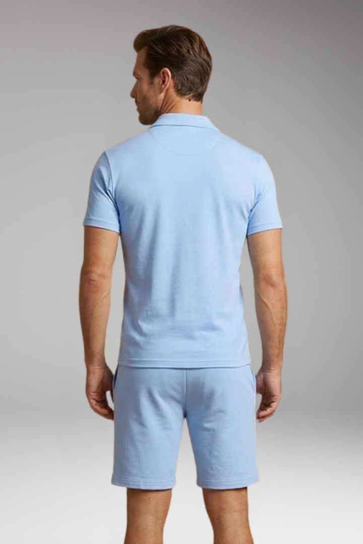 Men's 2-Piece Set with Stand Collar for Summer