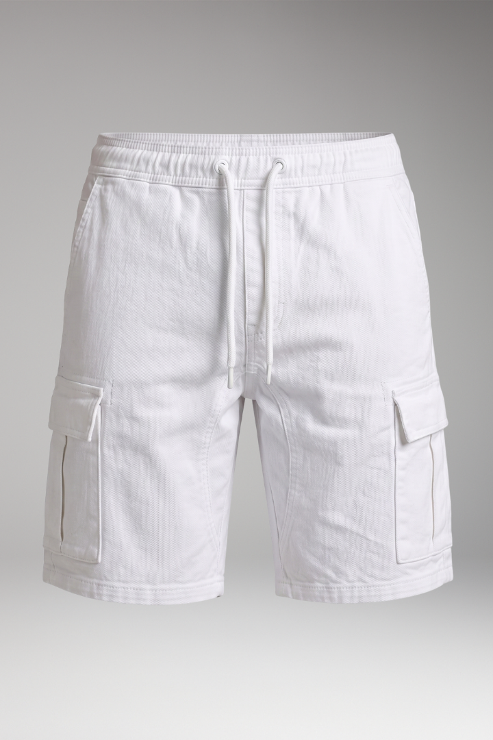 Men's Cargo Shorts with Elastic Waistband and Cargo Pocket