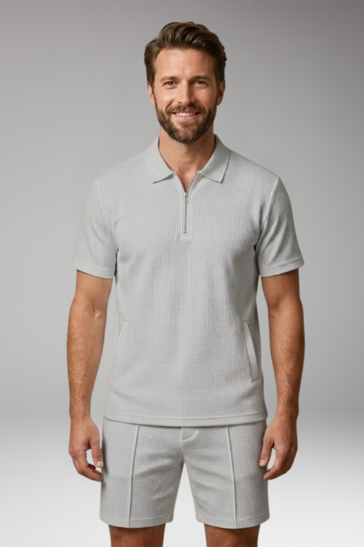 Men's Co-ord Set with Zip Closure for Casual Wear