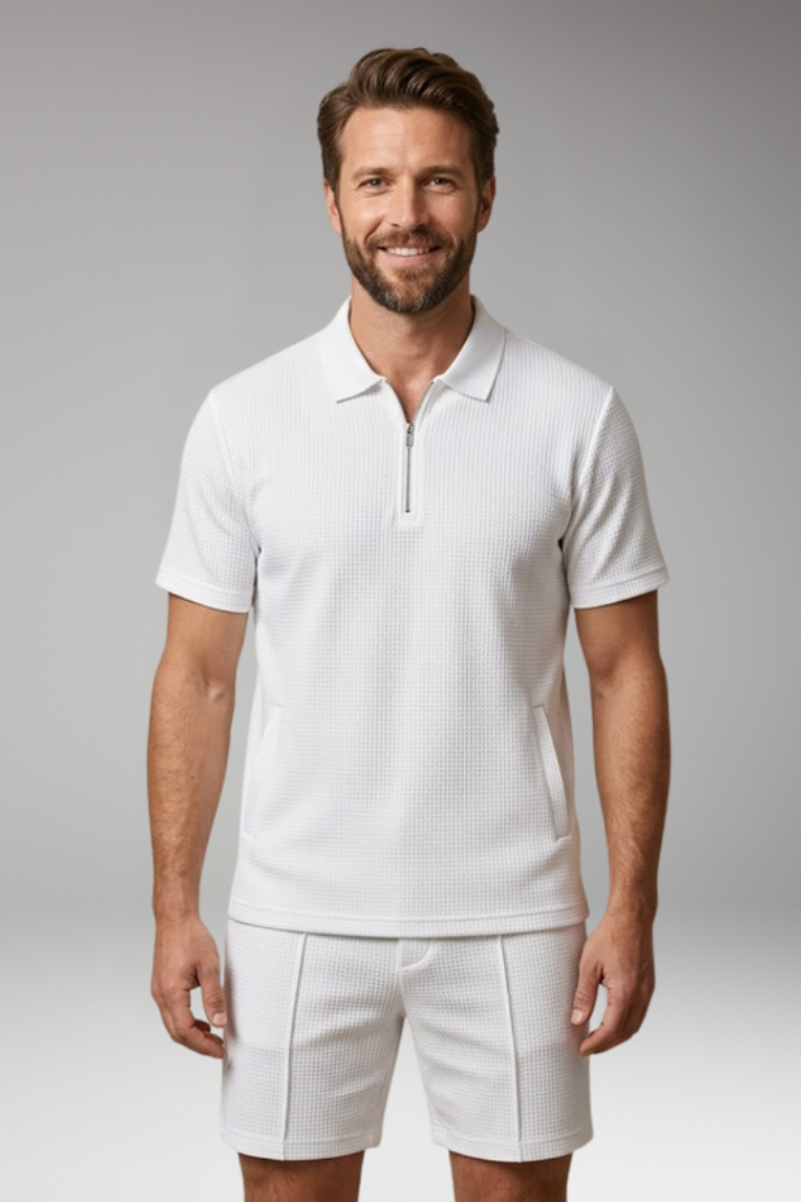 Men's Co-ord Set with Zip Closure for Casual Wear