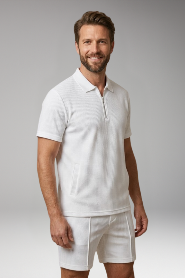Men's Co-ord Set with Zip Closure for Casual Wear
