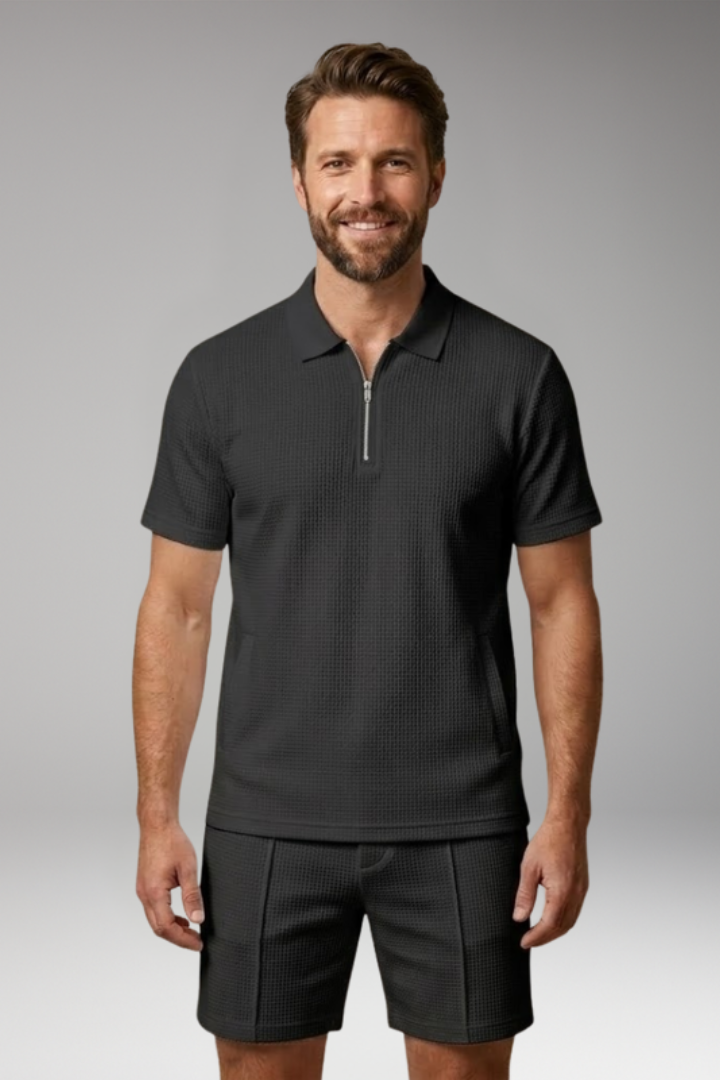 Men's Co-ord Set with Zip Closure for Casual Wear