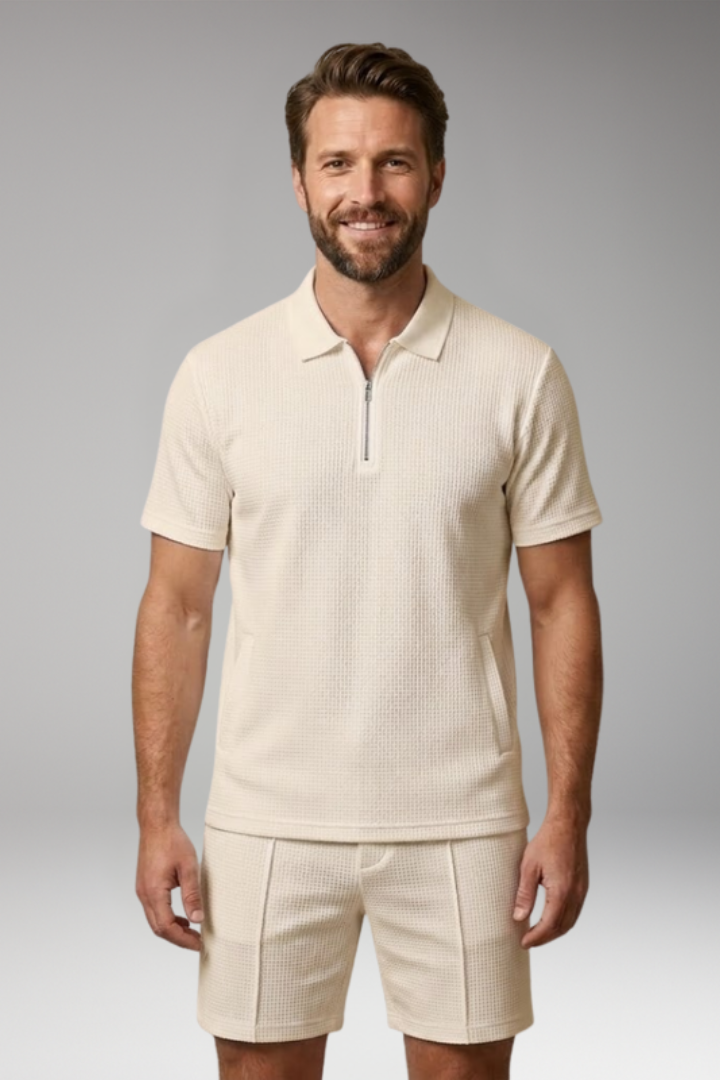 Men's Co-ord Set with Zip Closure for Casual Wear