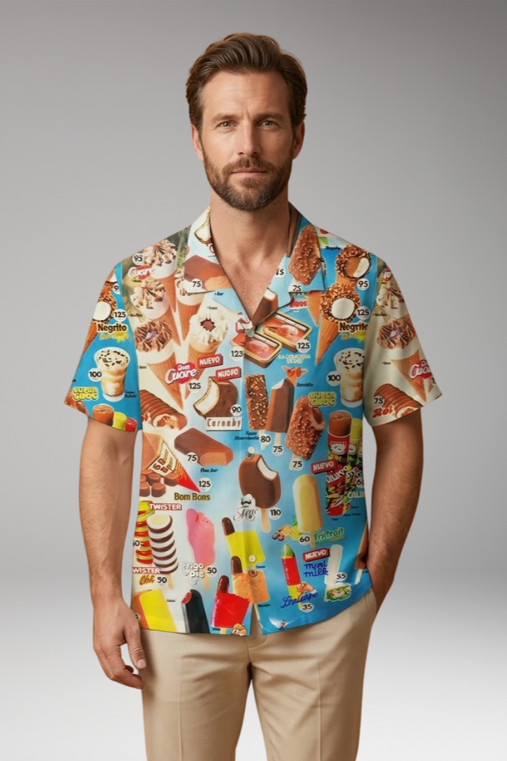 Men's Shirt with all-over printed graphic pattern design for Everyday Wear