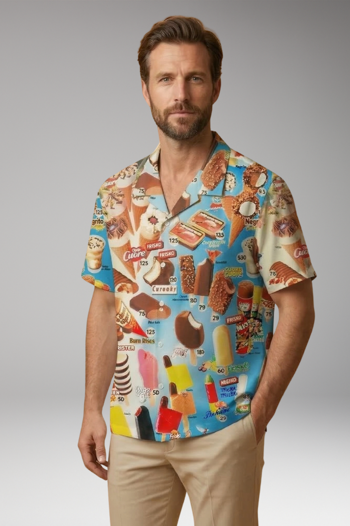 Men's Shirt with all-over printed graphic pattern design for Everyday Wear