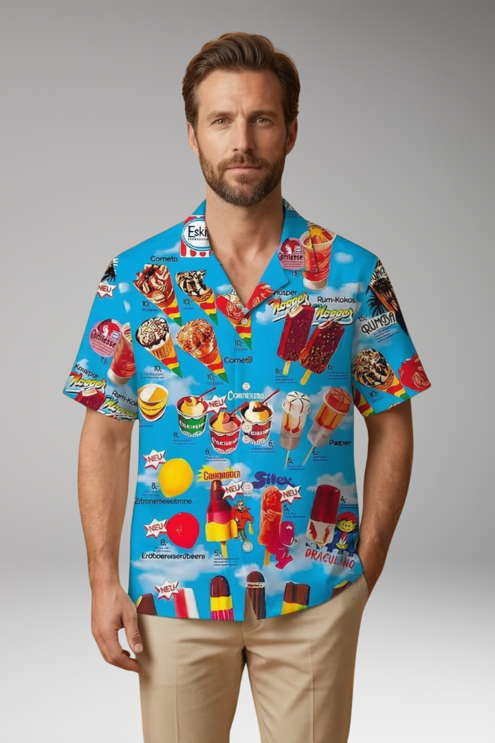 Men's Shirt with all-over printed graphic pattern design for Everyday Wear