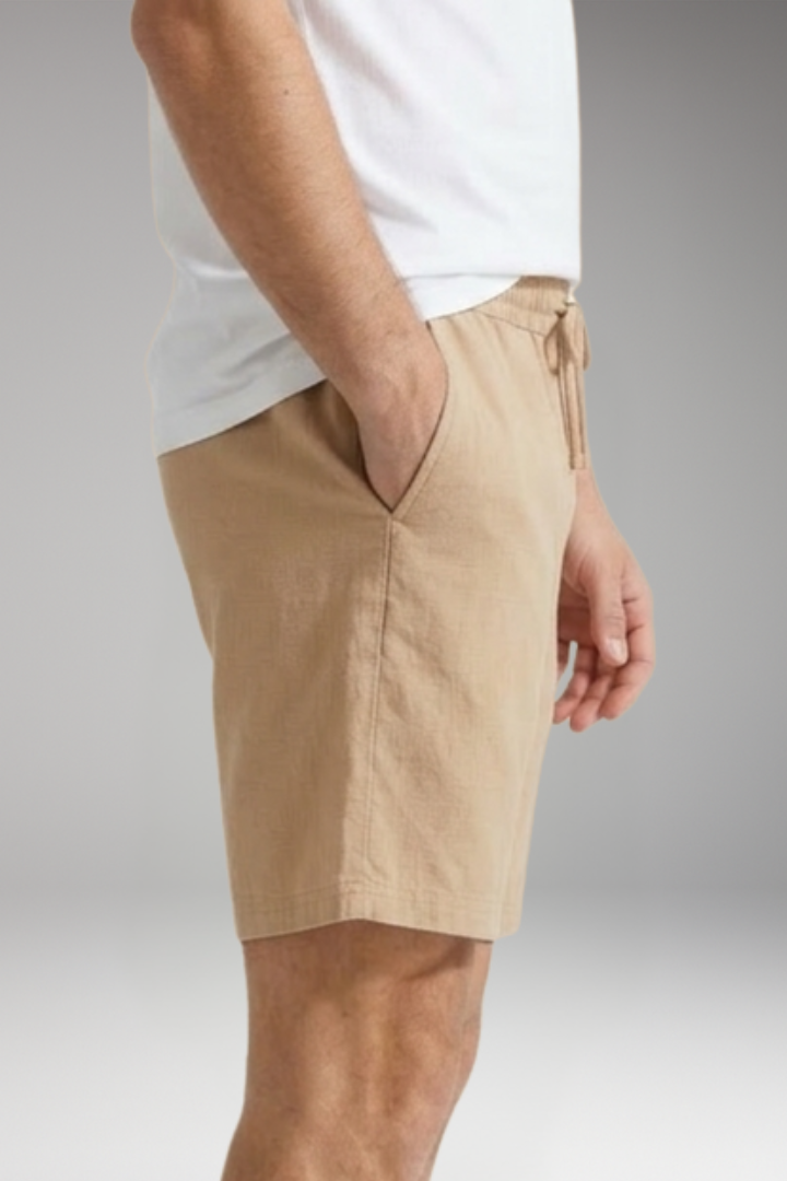 Men's Shorts with Elastic Waistband Drawstring Closure for Casual Wear