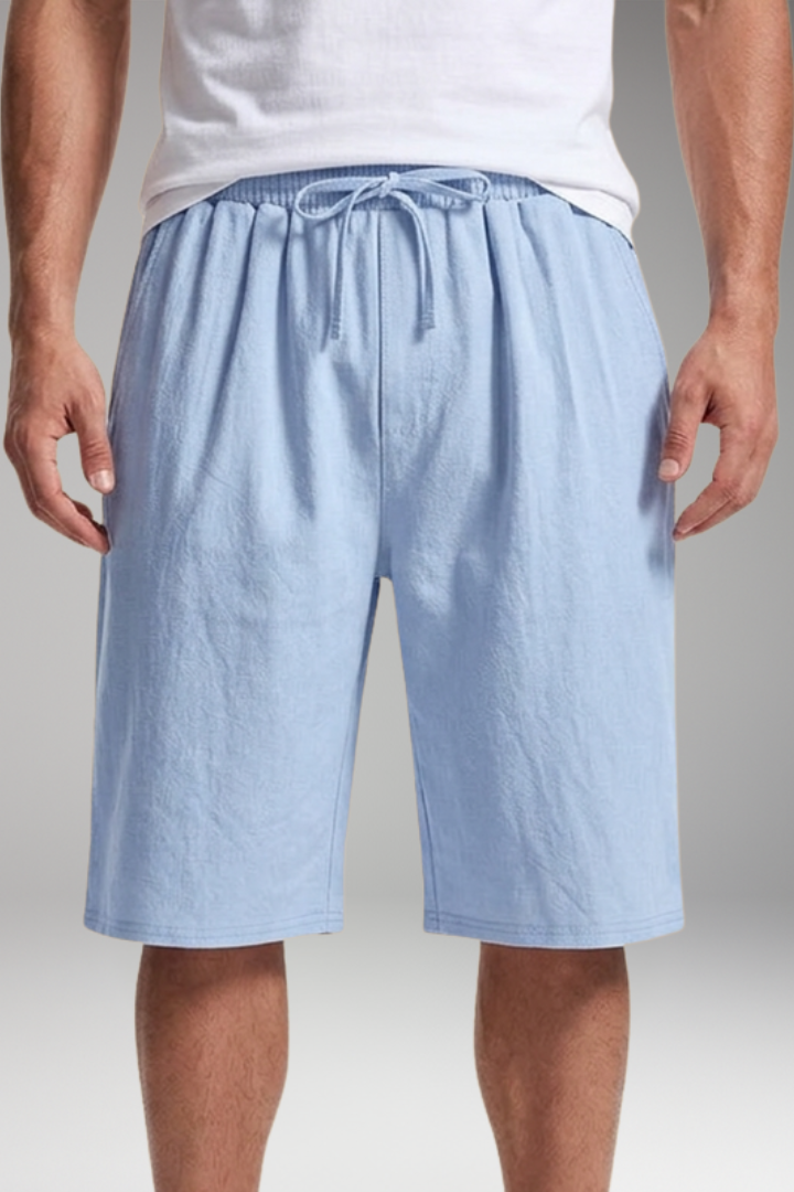 Men's Shorts with Elastic Waistband Drawstring Closure for Casual Wear