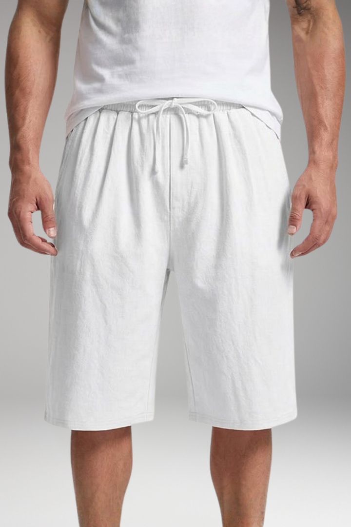Men's Shorts with Elastic Waistband Drawstring Closure for Casual Wear