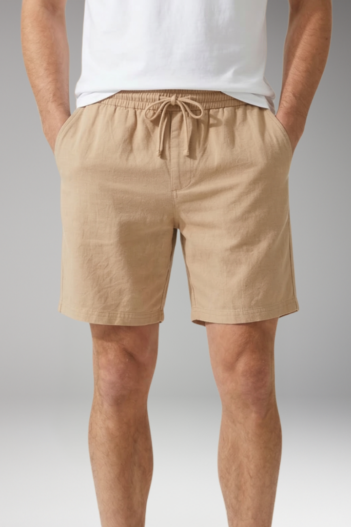 Men's Shorts with Elastic Waistband Drawstring Closure for Casual Wear