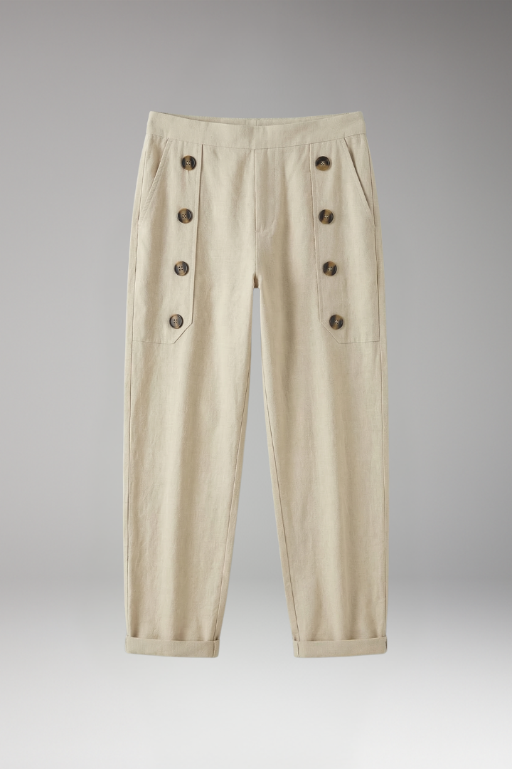 Men's Straight-Leg Trousers with Elastic Waistband for Everyday Wear