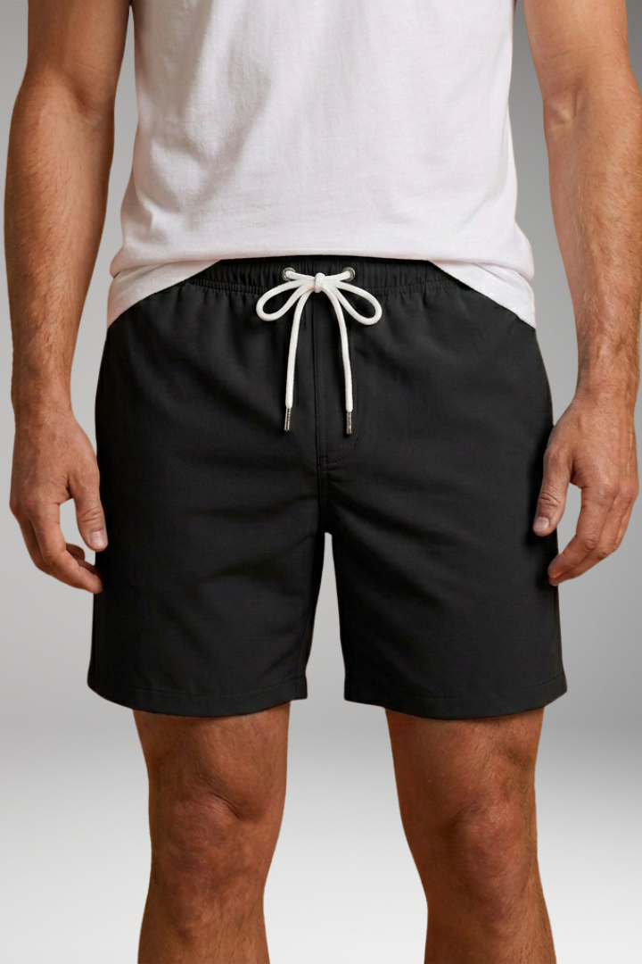 Men's Swim Shorts with Elastic Waistband and Side Pockets