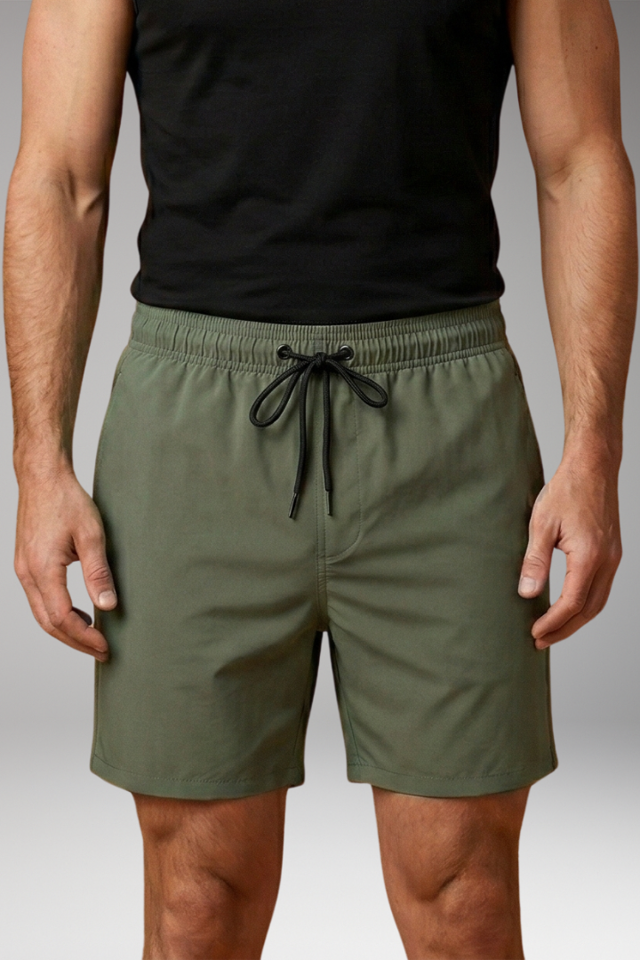 Men's Swim Trunks with Vibrant Color and Elastic Waistband