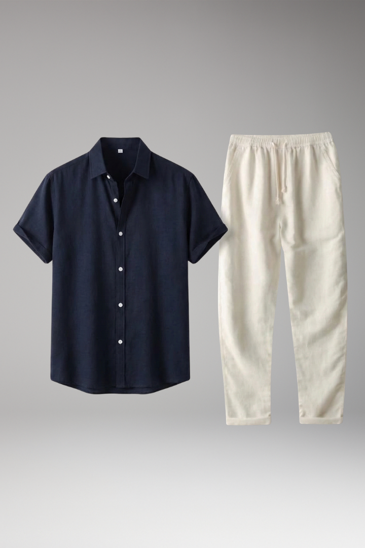 Men's Two-Piece Set with Shirt and Trousers