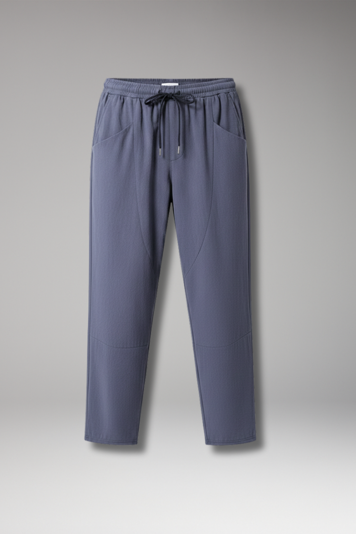 Men's Cropped Pants with Elastic Waist and Side Pockets