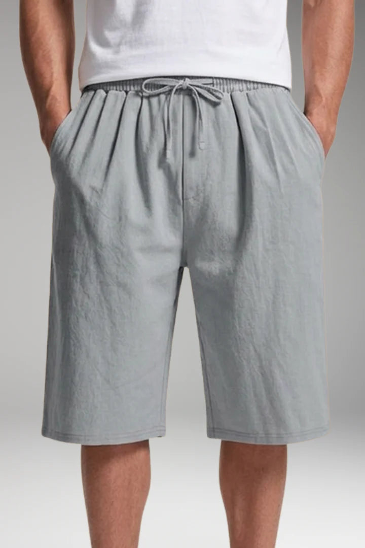 Men's Shorts with Elastic Waistband Drawstring Closure for Casual Wear