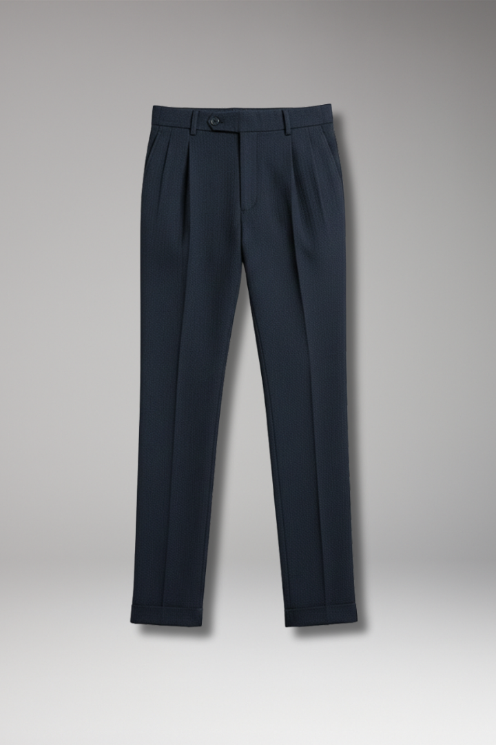 Men's Work Pants with Pleated Front and High Waist