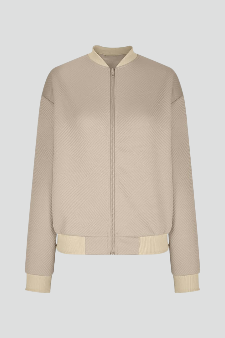 Women Transitional Bomber Jacket with Textured Finish for Fall