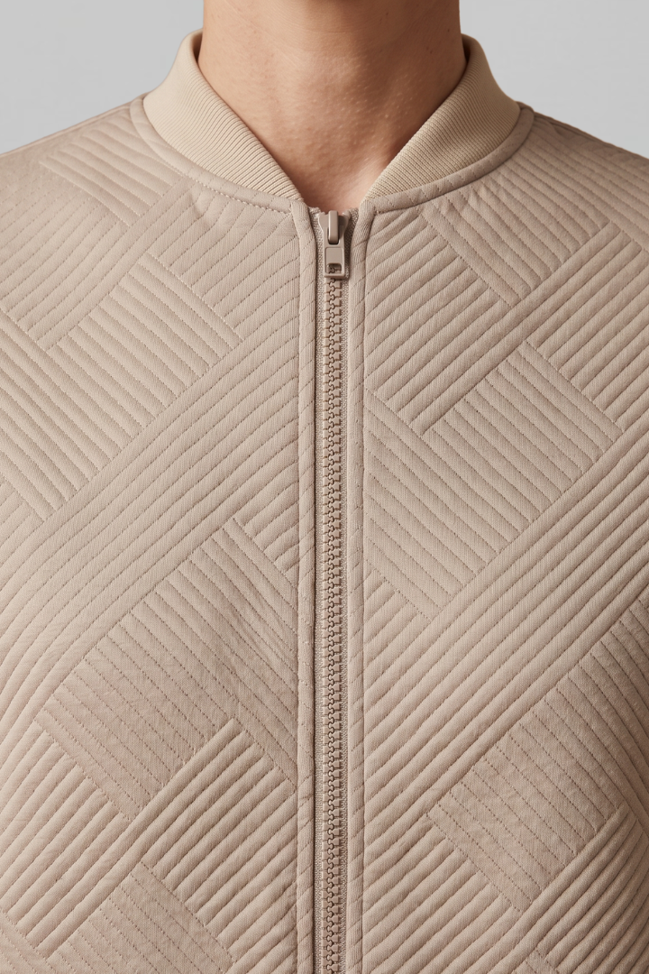 Women Transitional Bomber Jacket with Textured Finish for Fall