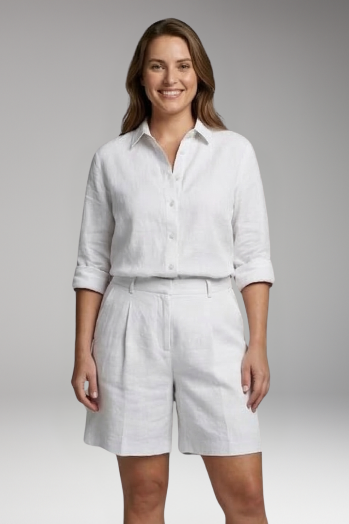 Women's 2-Piece Set with Button-Front Shirt for Summer