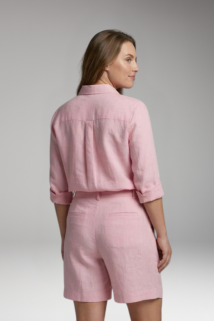 Women's 2-Piece Set with Button-Front Shirt for Summer