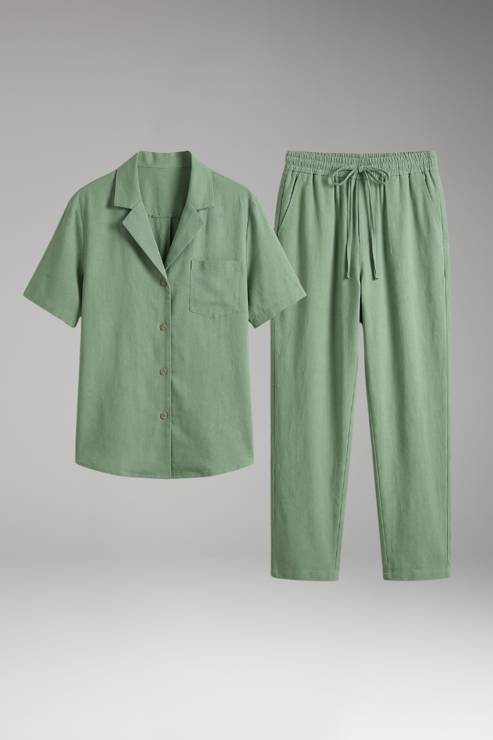 Women's 2-Piece Set with Button Front Closure for Everyday Wear