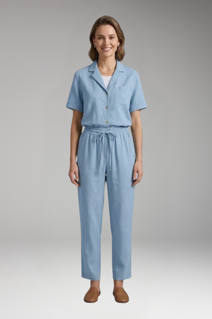 Women's 2-Piece Set with Button Front Closure for Everyday Wear