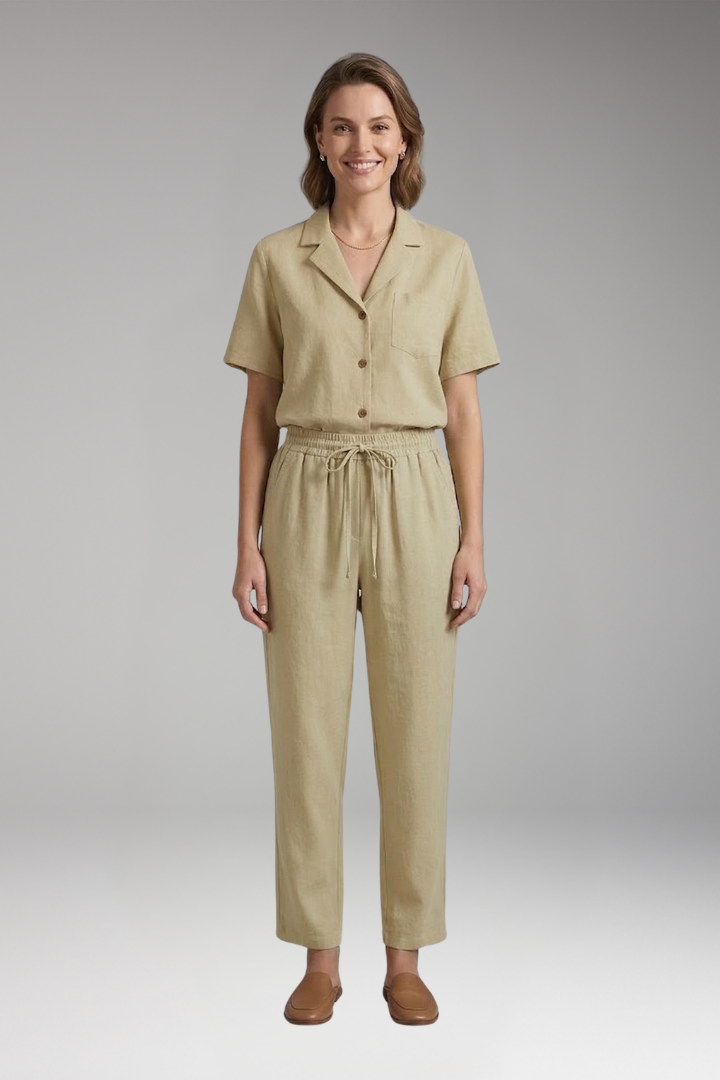 Women's 2-Piece Set with Button Front Closure for Everyday Wear