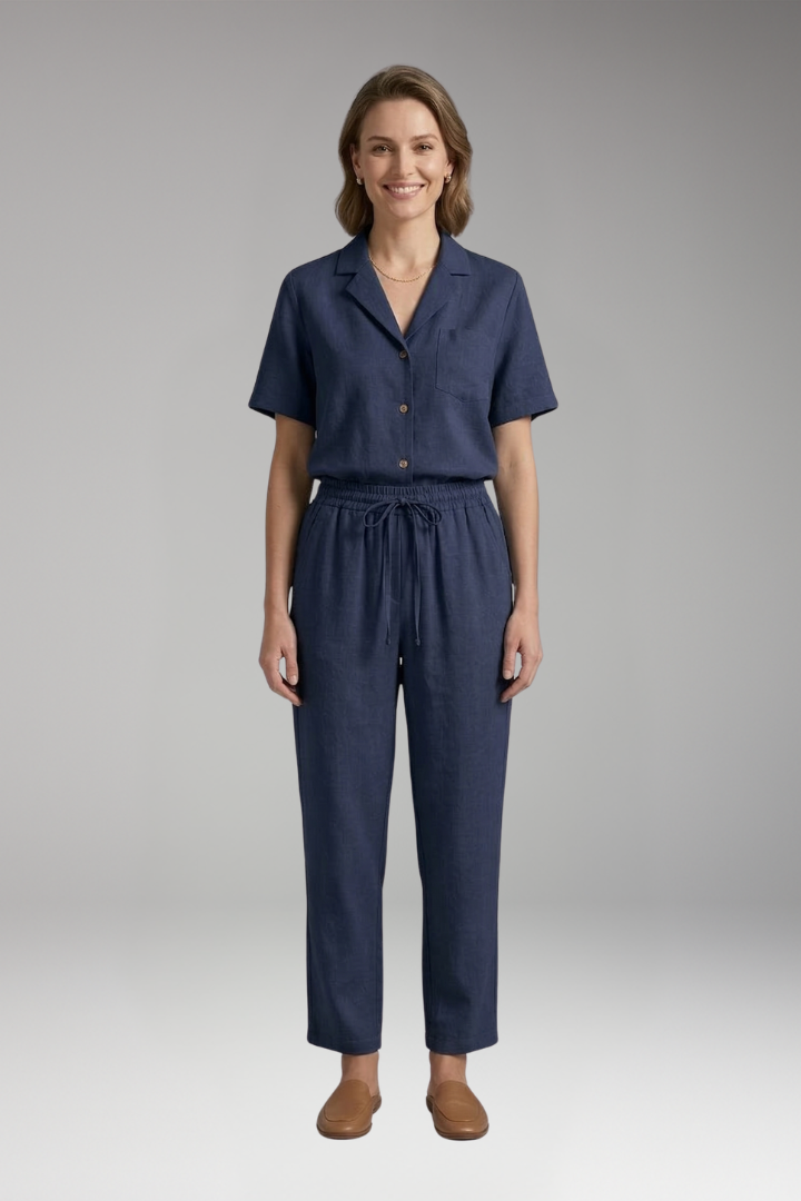 Women's 2-Piece Set with Button Front Closure for Everyday Wear