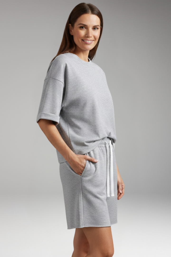 Women's 2-Piece Set with Drawstring Shorts for Summer
