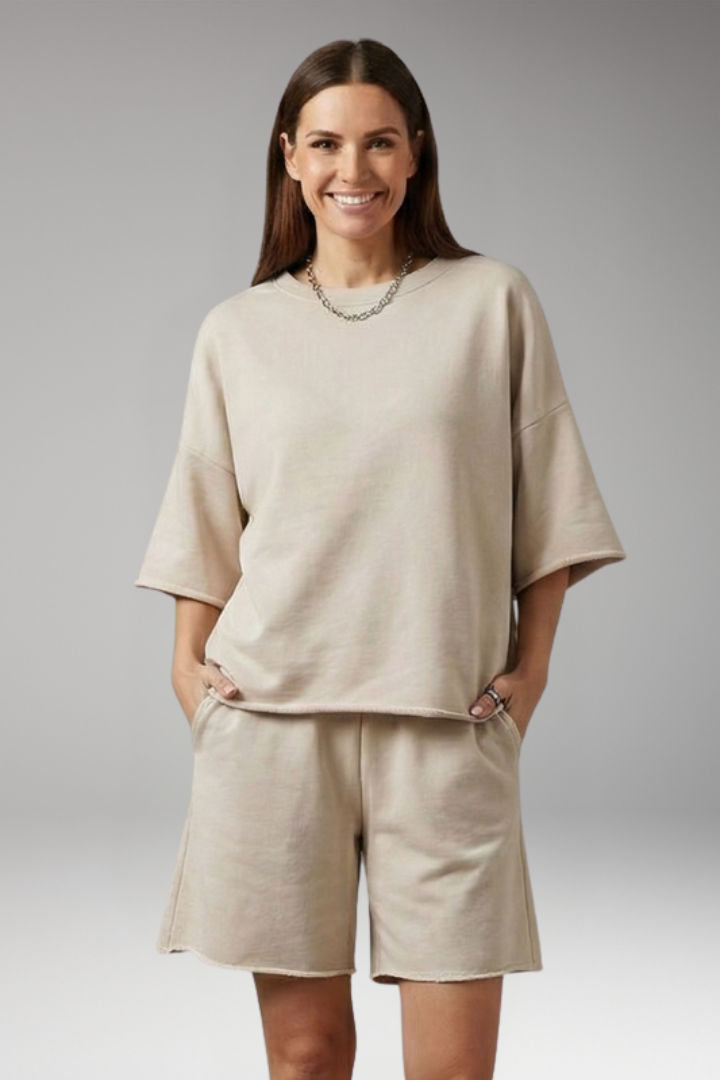 Women's 2-Piece Set with Drawstring Shorts for Summer