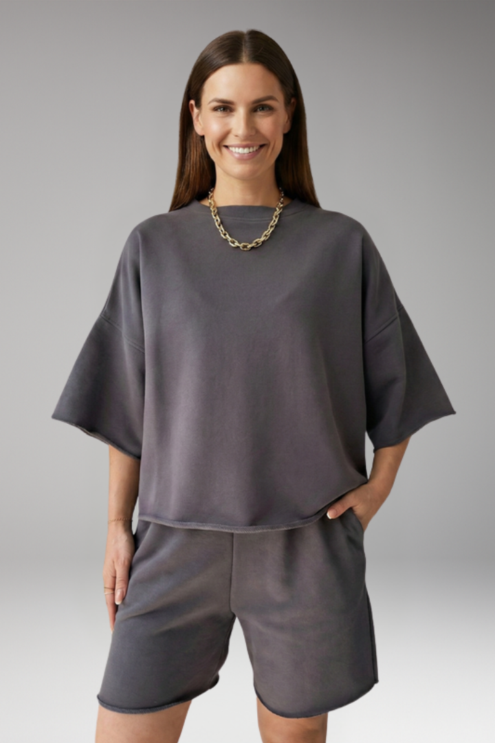 Women's 2-Piece Set with Drawstring Shorts for Summer