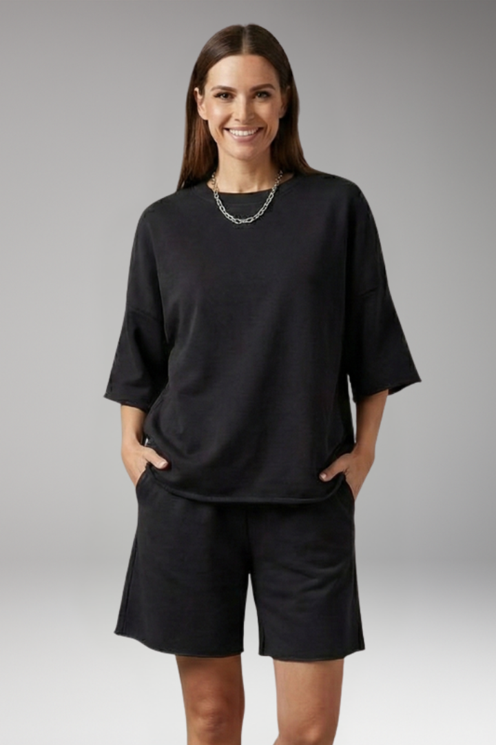 Women's 2-Piece Set with Drawstring Shorts for Summer