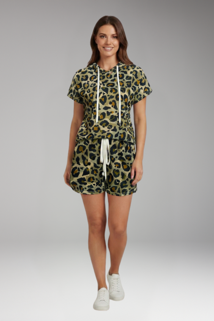 Women's 2-Piece Set with Hooded Top for Summer
