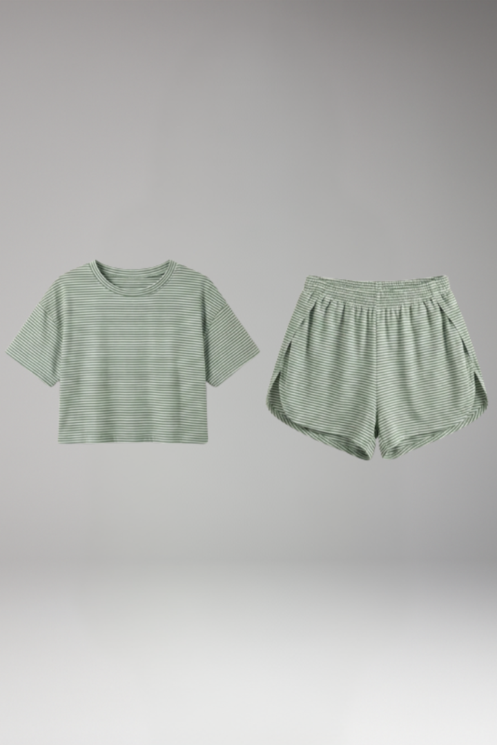 Women's 2-Piece Set with Round Neck for Summer