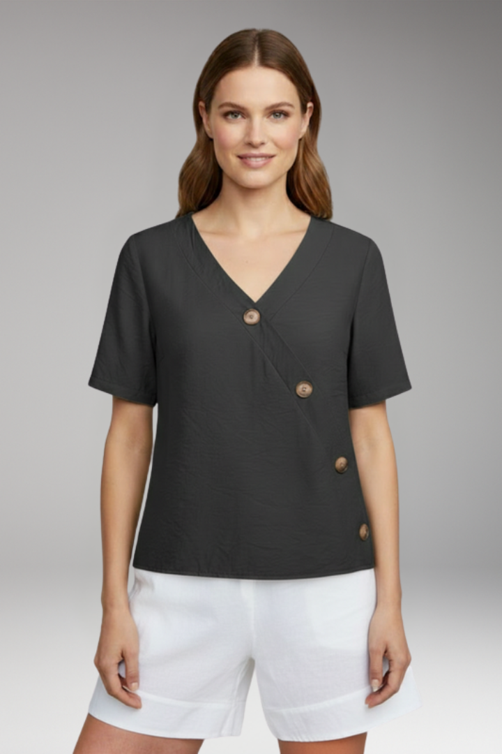 Women's Blouse with V-Neckline for Summer
