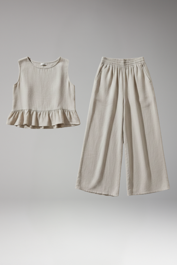 Women's Jumpsuit with Ruffle Waist Seam for Summer