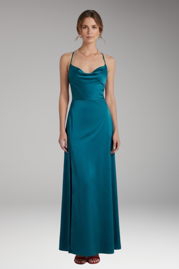 Women's Maxi Dress with Sleeveless Design and Braided Back