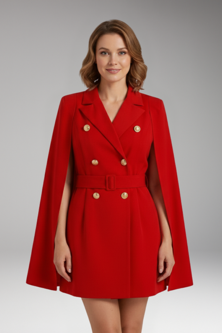 Women's Mini Dress with Cape Sleeves for Cocktail Events