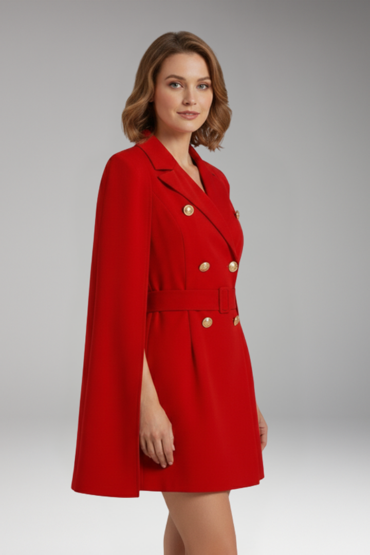 Women's Mini Dress with Cape Sleeves for Cocktail Events