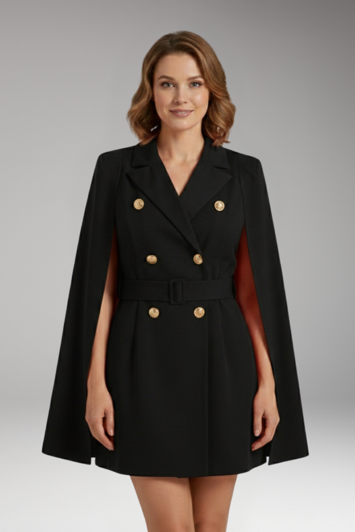 Women's Mini Dress with Cape Sleeves for Cocktail Events