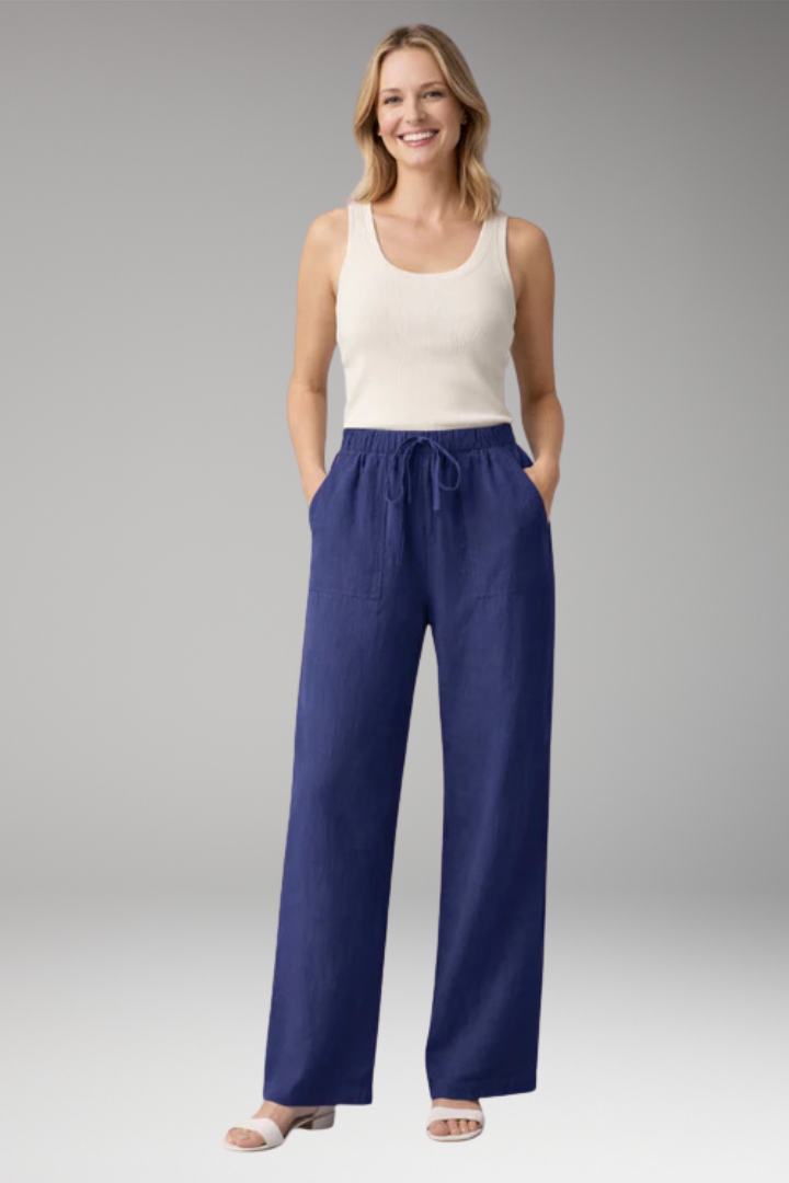 Women's summer wide leg pants with elastic waistband for Everyday Wear