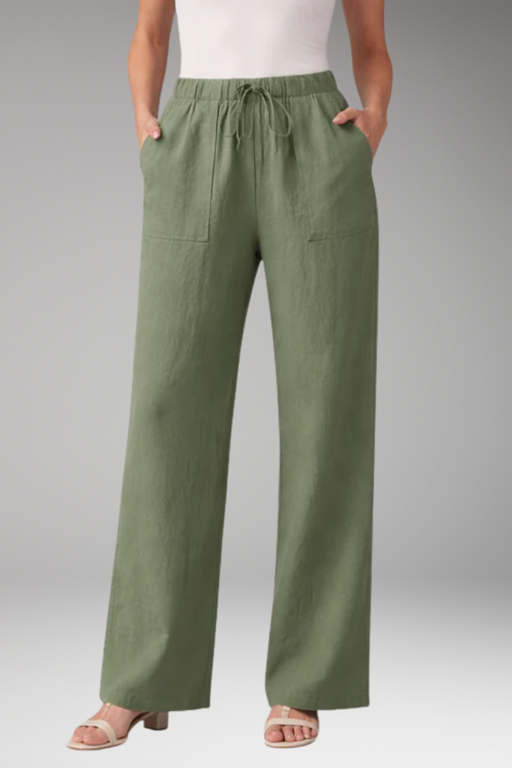 Women's summer wide leg pants with elastic waistband for Everyday Wear