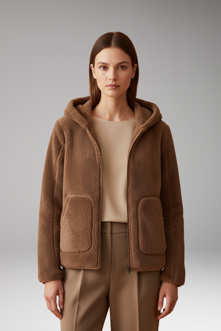 Women’s Fleece Jacket with Full Zipper and Hood