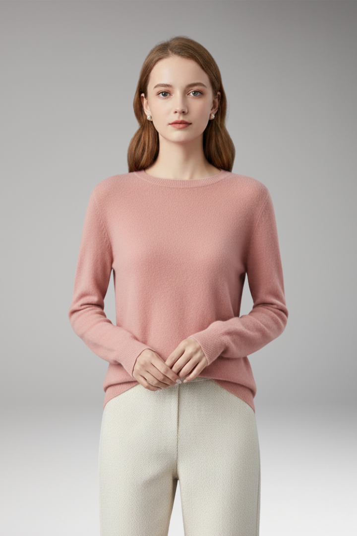 Women's Sweater with O-Neckline and Long Sleeves