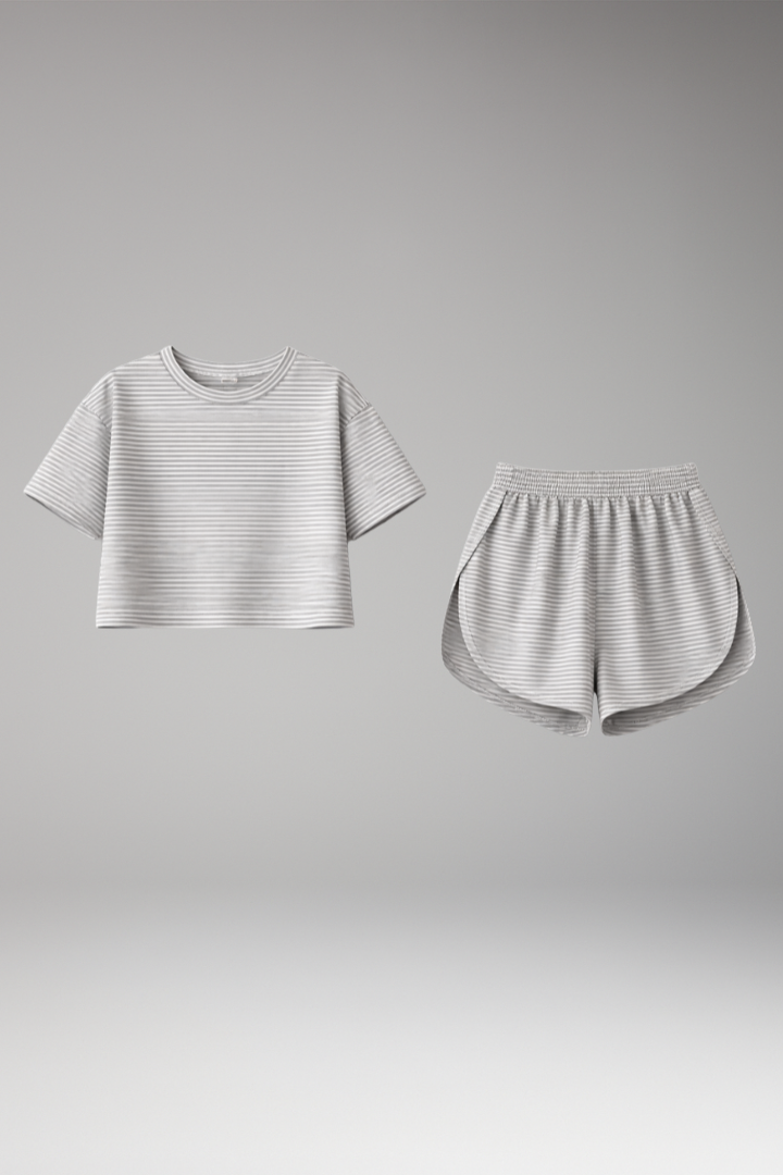 Women's co-ord set 2-piece co-ord set with Round Neckline for Loungewear